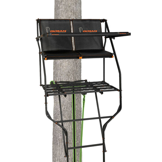 Ol’ Man 18′ Marksman 2-Person Jaw & Truss Ladder Stand – Black