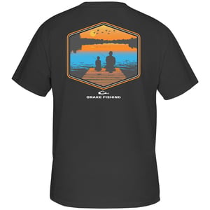 Ol' Tom Men's Dock Fishing Sunset Short Sleeve Casual Shirt