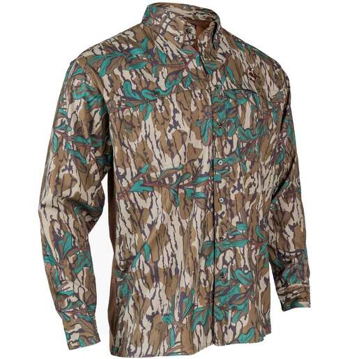 Ol' Tom Men's Mossy Oak Greenleaf Mesh Back Flyweight 2.0 Hunting Shirt - Mossy Oak Greenleaf M - Ol' Tom