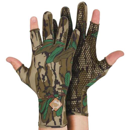 Ol’ Tom Men’s Mossy Oak Greenleaf Performance Stretch-Fit Shooter Turkey Gloves – Mossy Oak Greenleaf S/M