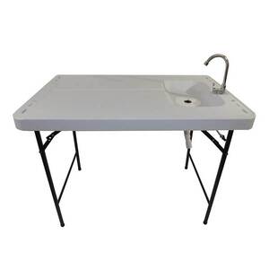 Old Cedar Outfitters 2 Man Cleaning Station with Folding Faucet - Stainless Steel Legs