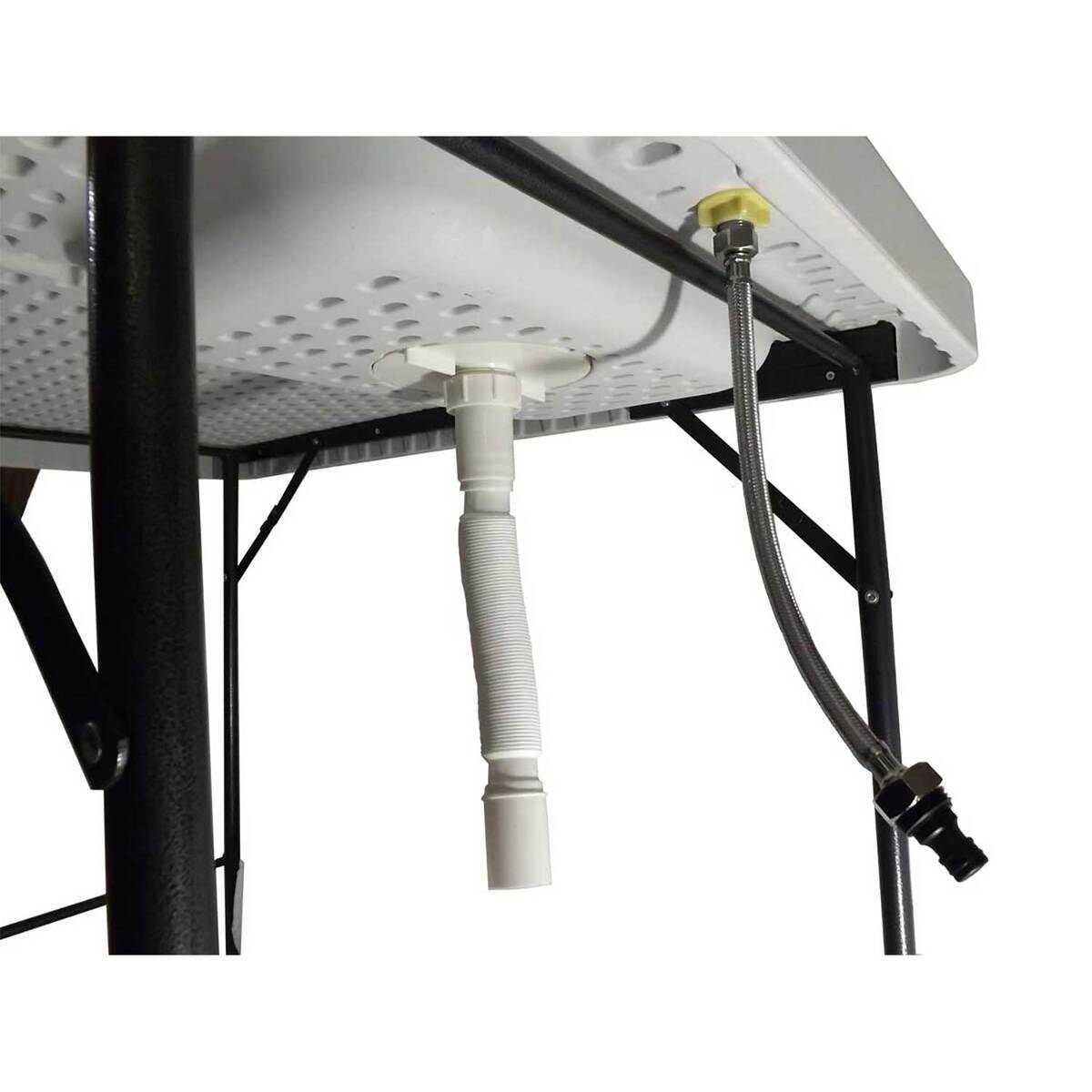 Old Cedar Outfitters 2 Man Cleaning Station with Folding Faucet - Stainless Steel Legs - Grey 48 x 30 x 37.2 in Old Cedar Outfitters 2 Man Cleaning Station with Folding Faucet - Stainless Steel Legs - Grey 48 x 30 x 37.2 in