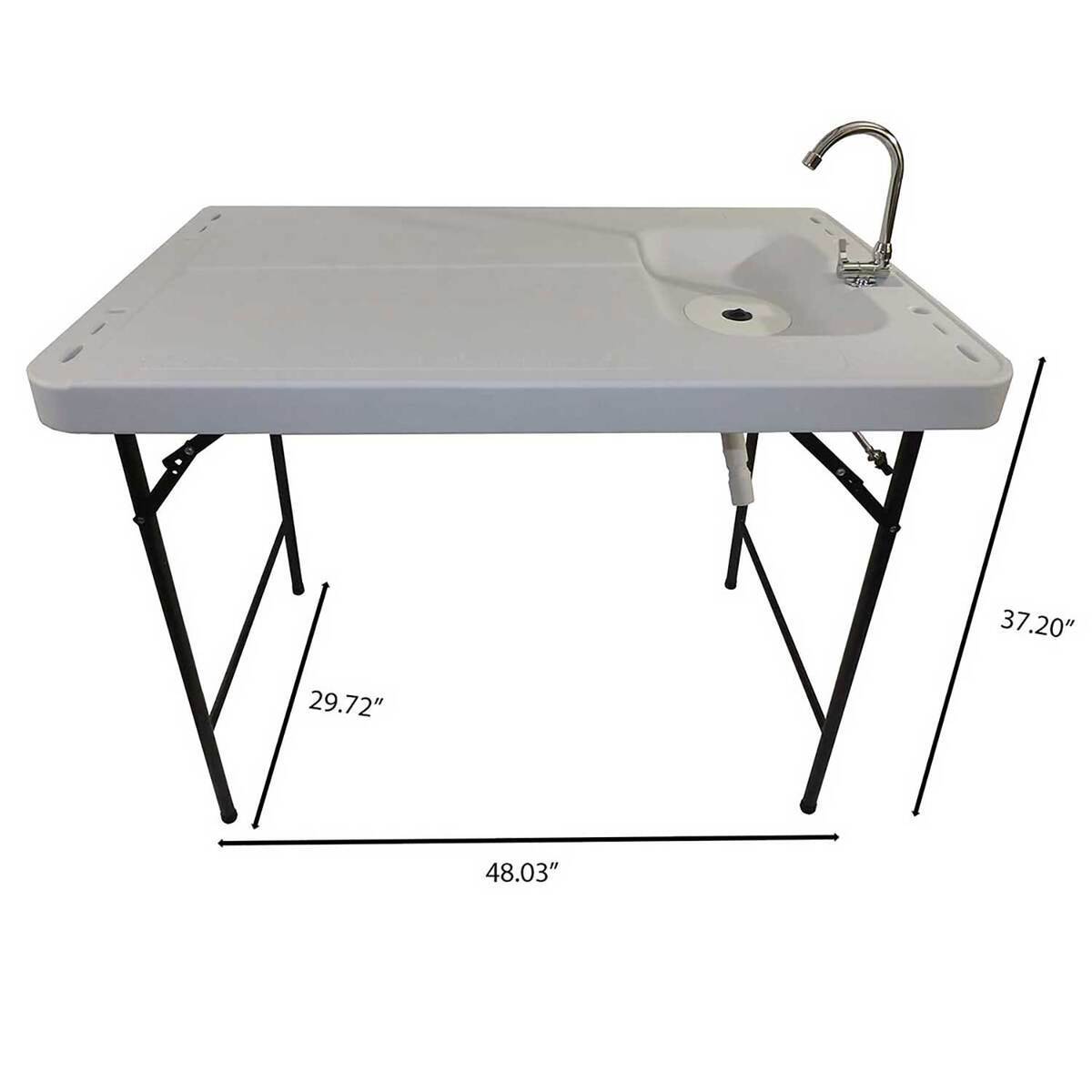 Old Cedar Outfitters 2 Man Cleaning Station with Folding Faucet - Stainless Steel Legs - Grey 48 x 30 x 37.2 in Old Cedar Outfitters 2 Man Cleaning Station with Folding Faucet - Stainless Steel Legs - Grey 48 x 30 x 37.2 in