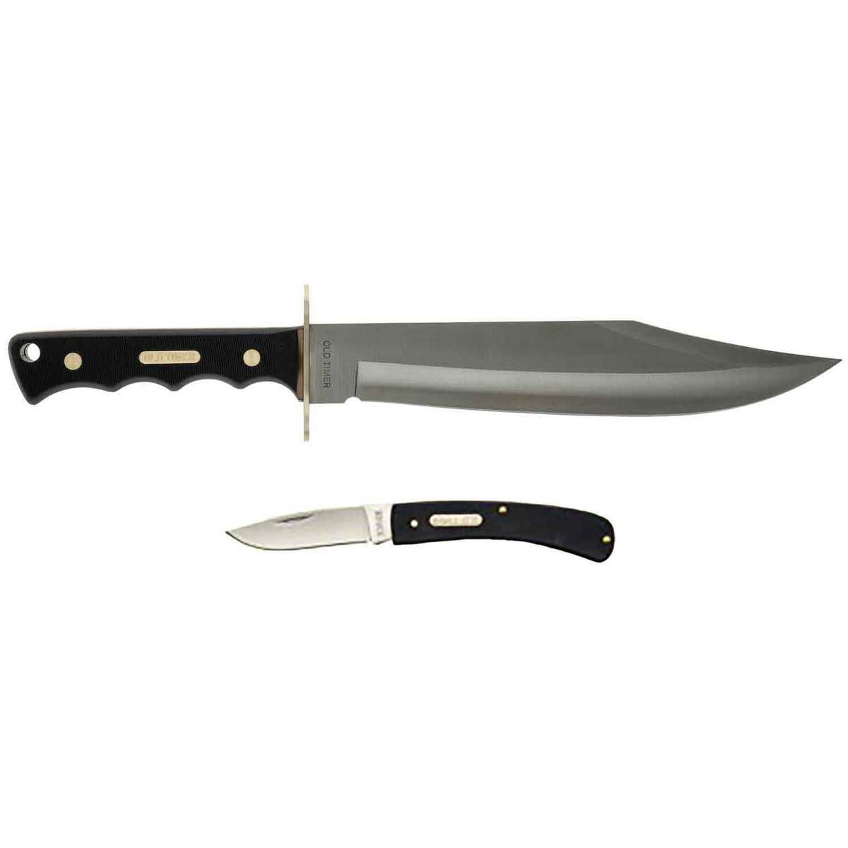 Old Timer 2 Piece Bowie and Folder Knife Set - Black Old Timer 2 Piece Bowie and Folder Knife Set - Black
