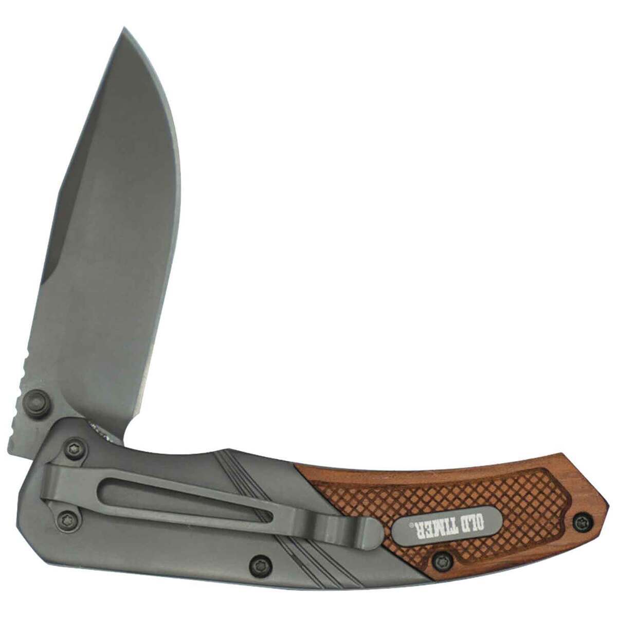 Old Timer Wood TI-Nitride S.A. Box 3 inch Folding Knife - Brown Old Timer Wood TI-Nitride S.A. Box 3 inch Folding Knife - Brown
