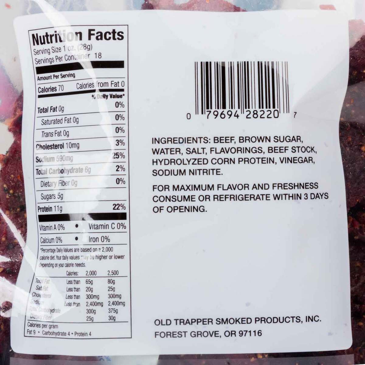 Old Trapper Family Sized Peppered Beef Jerky - 18 Servings Old Trapper Family Sized Peppered Beef Jerky - 18 Servings