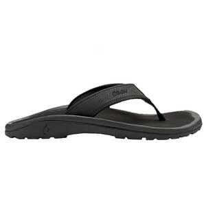 OluKai Men's ‘Ohana Flip Flops - Black - Size 12