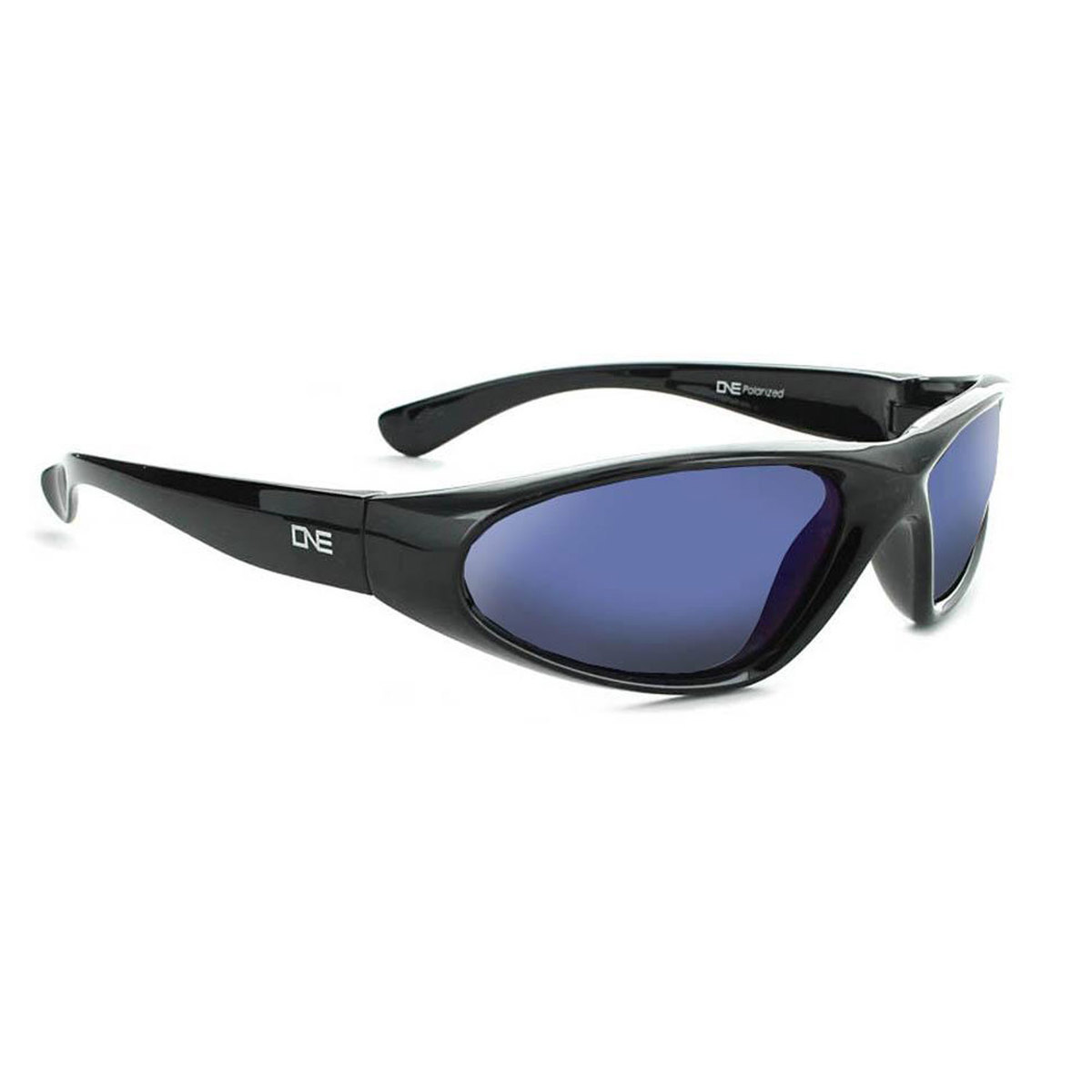ONE Kids Skimmer Polarized Sunglasses - Shiny Black/Blue - Youth ONE Kids Skimmer Polarized Sunglasses - Shiny Black/Blue - Youth
