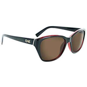 One Polarized Capris Sunglasses - Black and Red/Brown