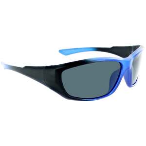 One Polarized Cowlick Sunglasses - Black and Blue/Smoke