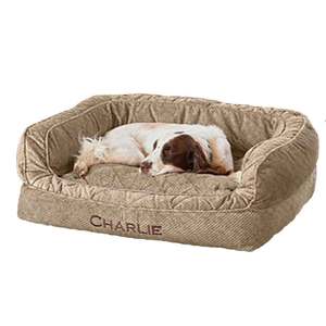 Orvis ComfortFill-Eco Couch Brown Tweed Dog Bed - 34½in x 26½in