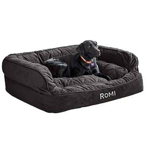 Orvis ComfortFill-Eco Couch Slate Dog Bed - 34½in x 26½in