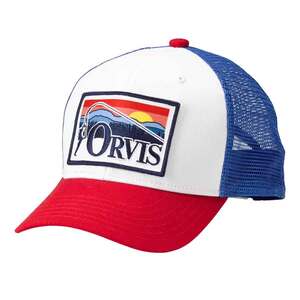 Orvis Youth Endless Skyline Trucker Hat - Red/White/Blue - One Size Fits Most