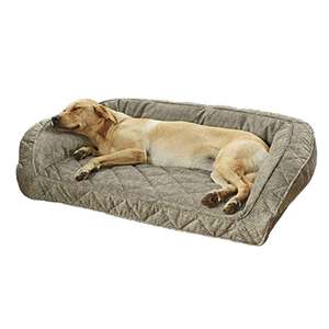Orvis Memory Foam Bolster Charcoal Chev Dog Bed - 40in x 26½ in