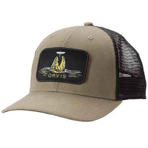 Orvis Men's Brown Trout Rise Trucker Hat - Olive - One Size Fits Most