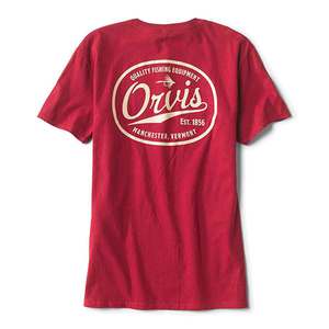 Orvis Men's Classic Label Short Sleeve Shirt - Red - M