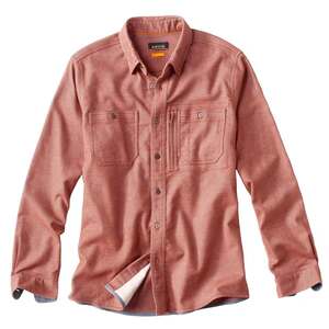 Orvis Men's Flat Creek Solid Tech Flannel Long Sleeve Casual Shirt