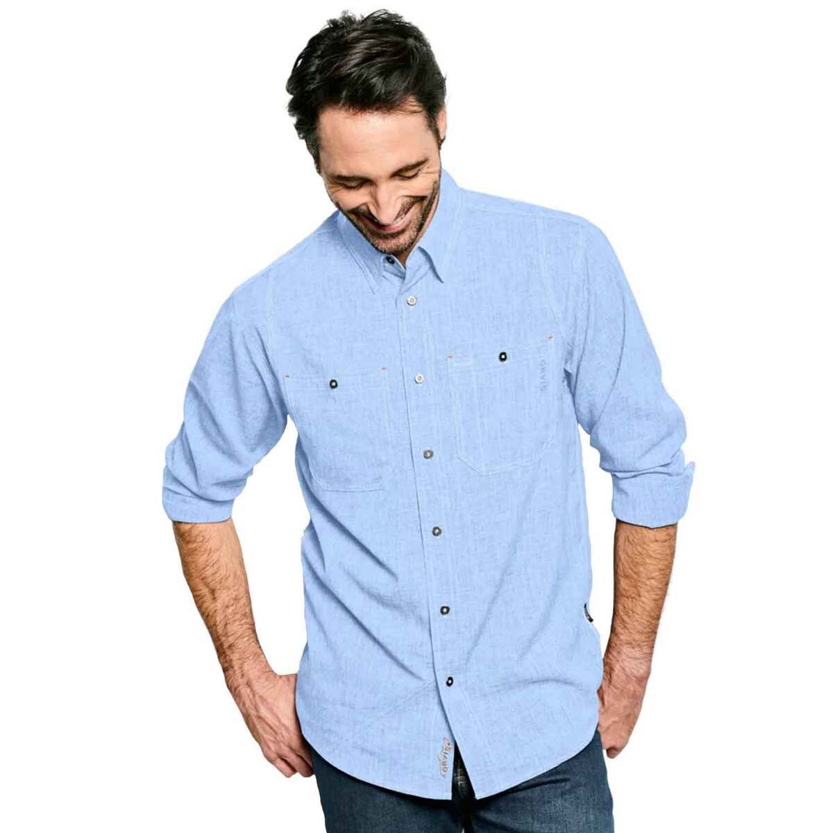 Orvis Men's Tech Chambray Long Sleeve Work Shirt Orvis Men's Tech Chambray Long Sleeve Work Shirt