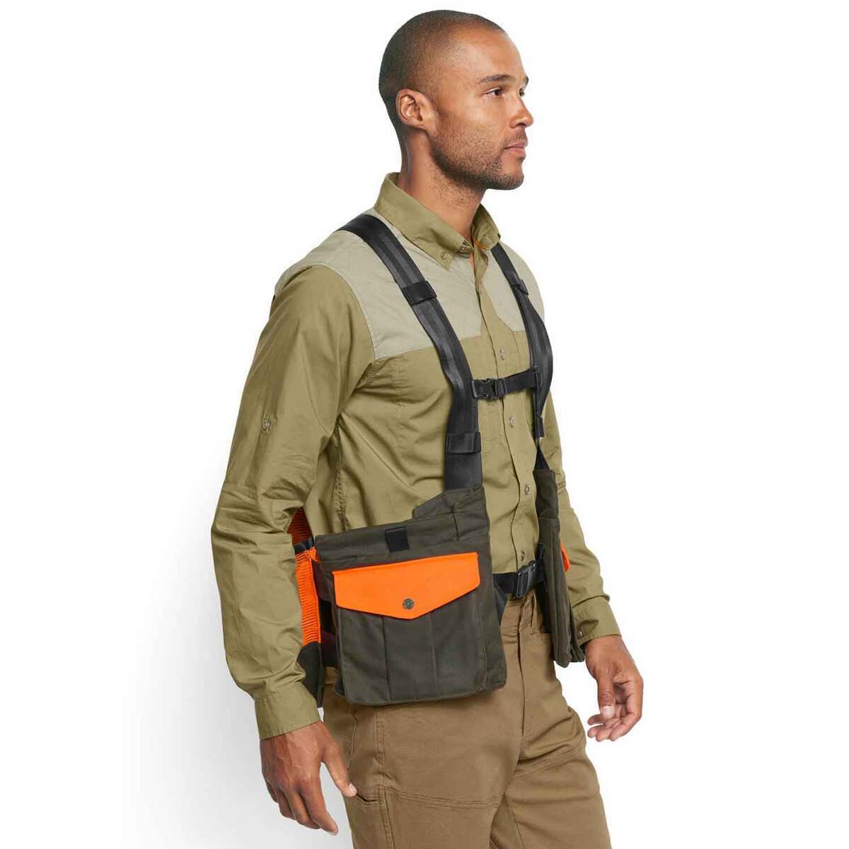 Orvis Men's Waxed Cotton Strap Hunting Vest - Olive Blaze - M/L - Olive Blaze M/L Orvis Men's Waxed Cotton Strap Hunting Vest - Olive Blaze - M/L - Olive Blaze M/L