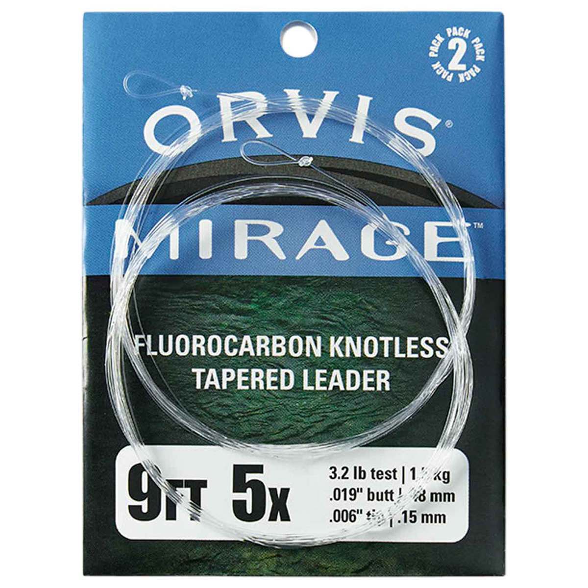Orvis Fluorocarbon Mirage Trout Leader - 2 Pack, 3X