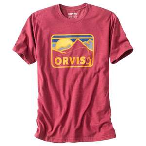 Orvis Retro Mountain Short Sleeve Shirt - Burgundy Heather