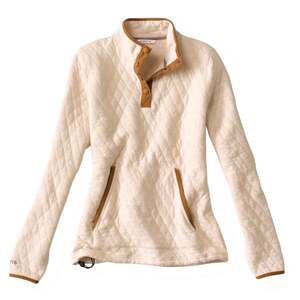 Orvis Women's Outdoor Quilted Snap Sweatshirt - Oatmeal - L