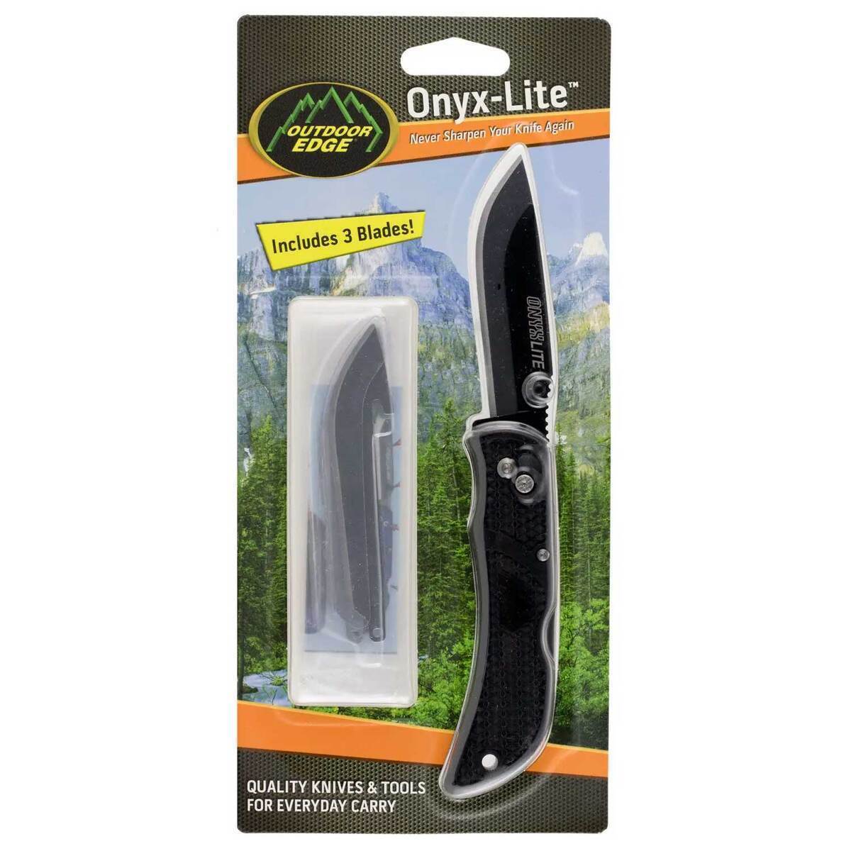 Outdoor Edge 3.0 OnyxLite 3 inch Folding Knife - Black Outdoor Edge 3.0 OnyxLite 3 inch Folding Knife - Black