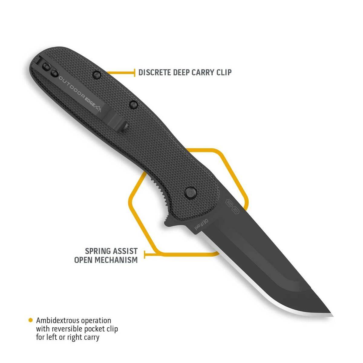 Outdoor Edge Razor VX2 3 inch Spring Assisted Knife - Black | Sportsman ...