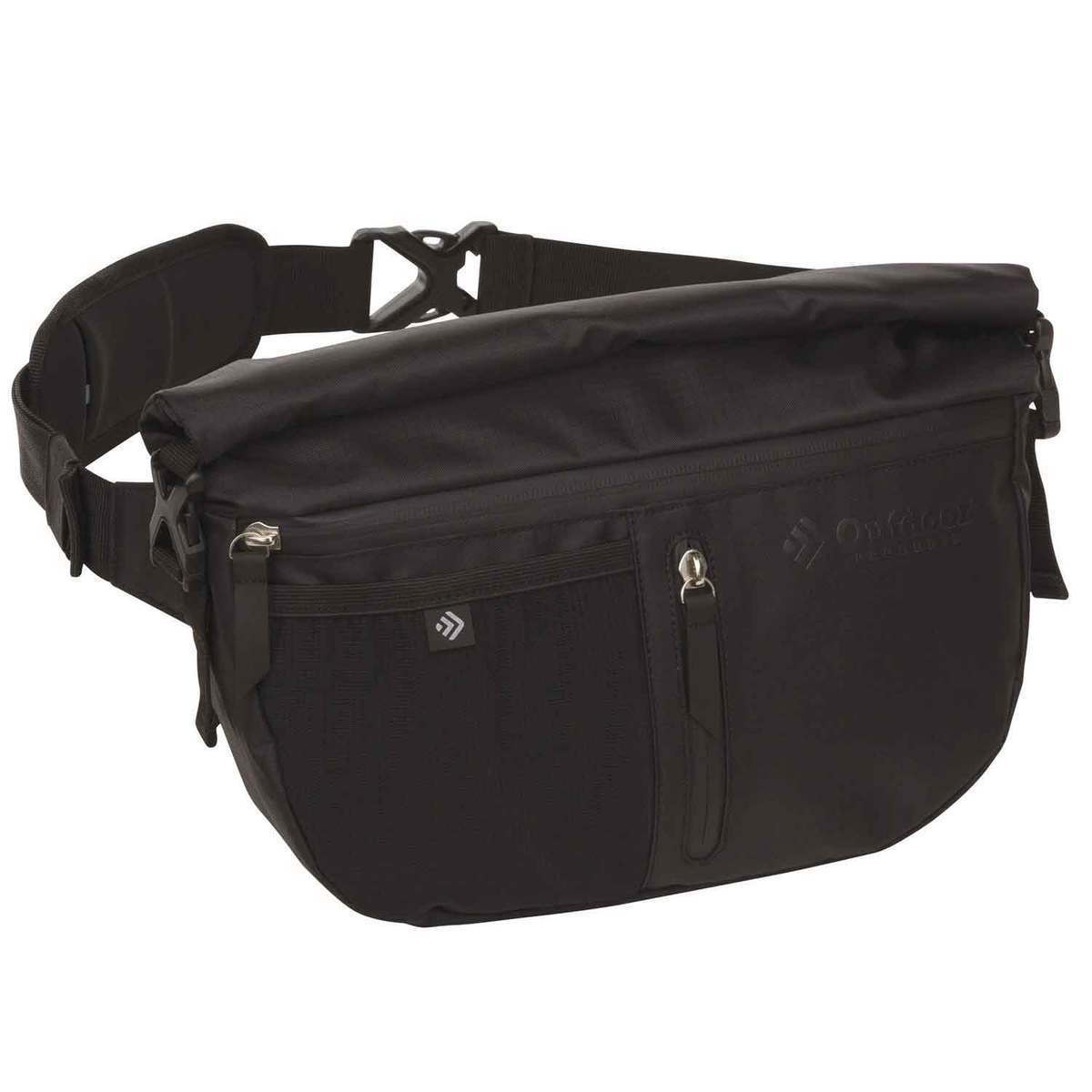 Outdoor Products 6 Liter Zion Roll-Top Dry Sling Waist Pack - Black - Black Outdoor Products 6 Liter Zion Roll-Top Dry Sling Waist Pack - Black - Black