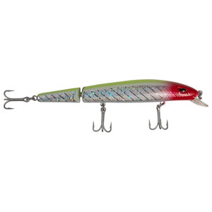 P-Line Angry Eye Predator Jointed Minnow - Silver/Green Back/Red Head, 6-1/2in, 2-7ft
