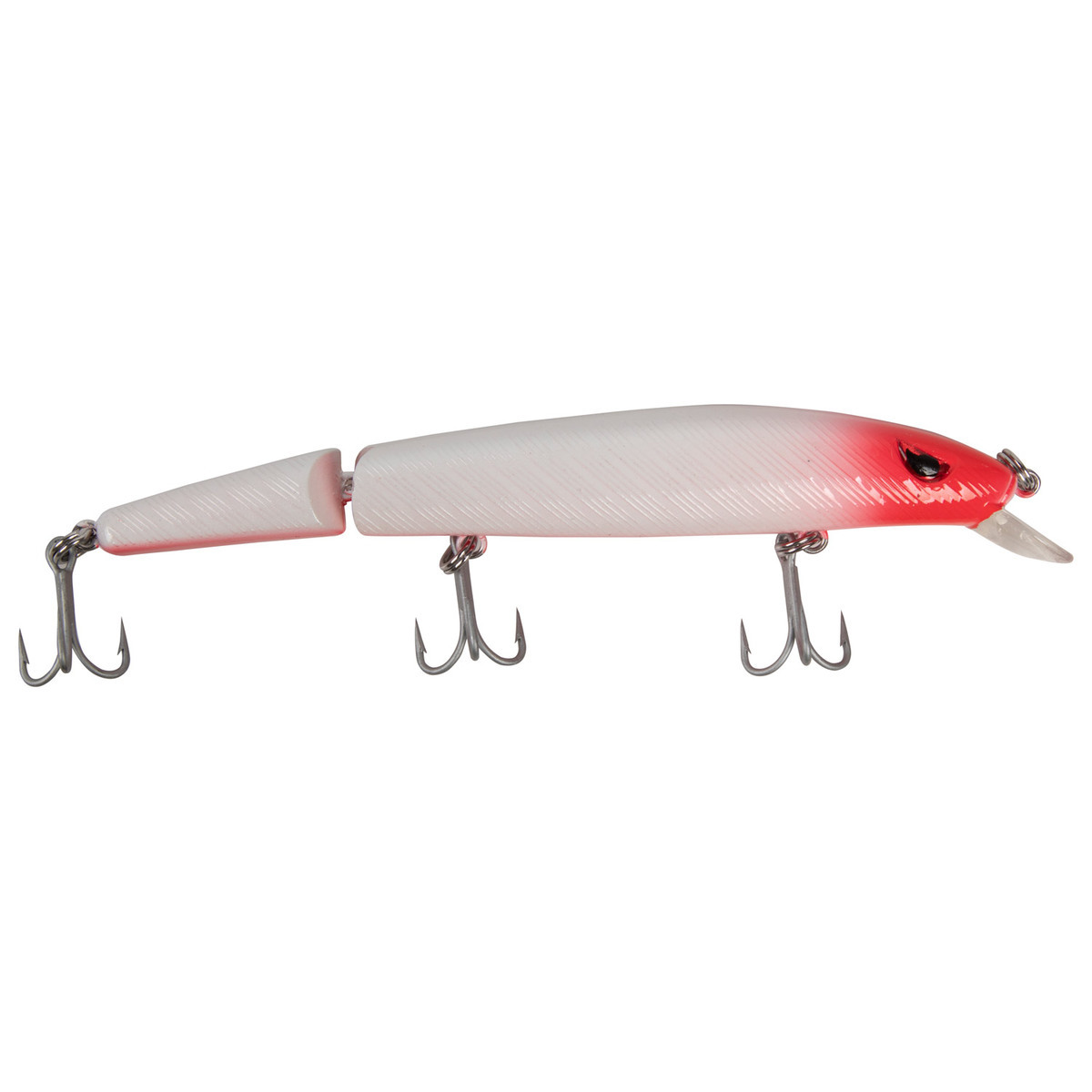 P-Line Angry Eye Predator Jointed Minnow - White/Red, 6-1/2in, 2-7ft - White/Red P-Line Angry Eye Predator Jointed Minnow - White/Red, 6-1/2in, 2-7ft - White/Red