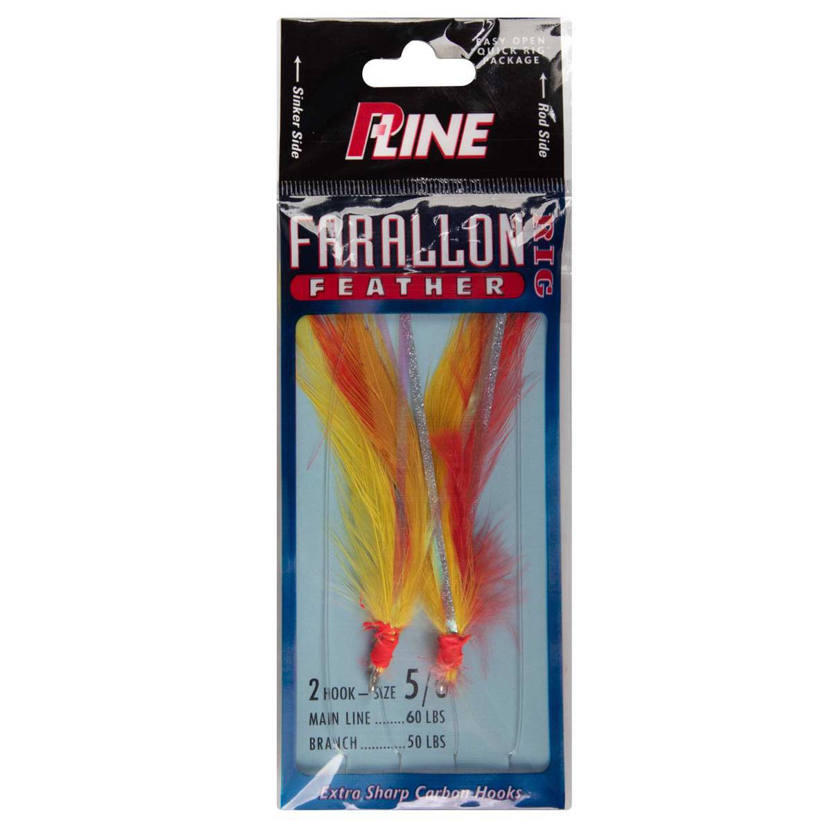 P-Line Farallon Feather Saltwater Trolling Rig - Yellow/Red, 5/0, 2pk ...