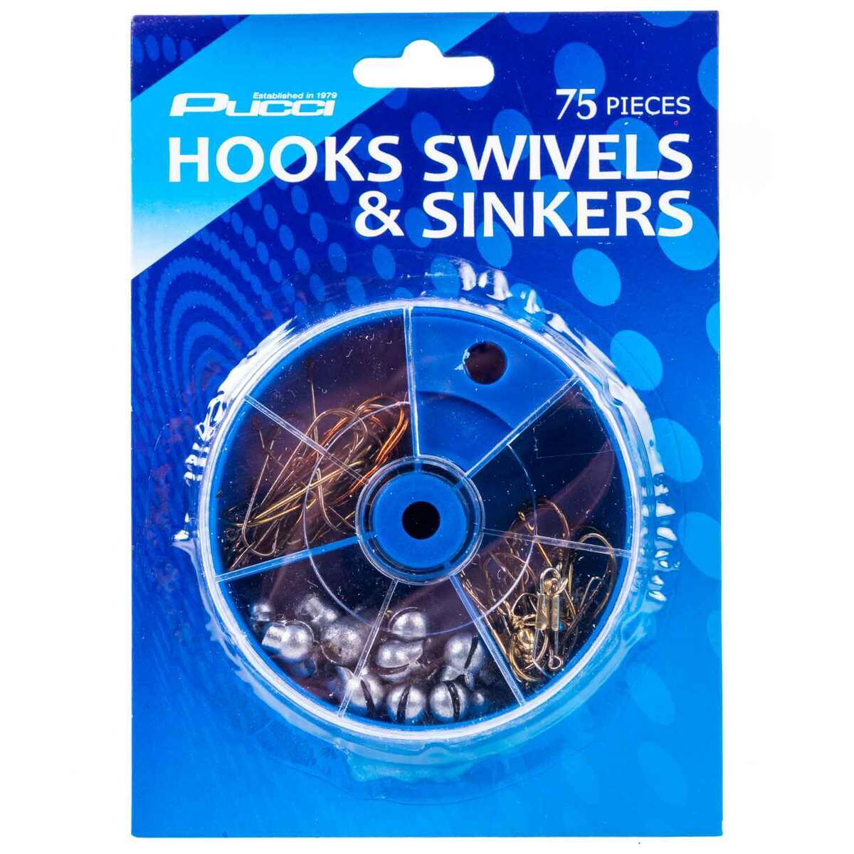 P-Line Hook Swivel Sinker Dial Box Assortment - 75Pc P-Line Hook Swivel Sinker Dial Box Assortment - 75Pc