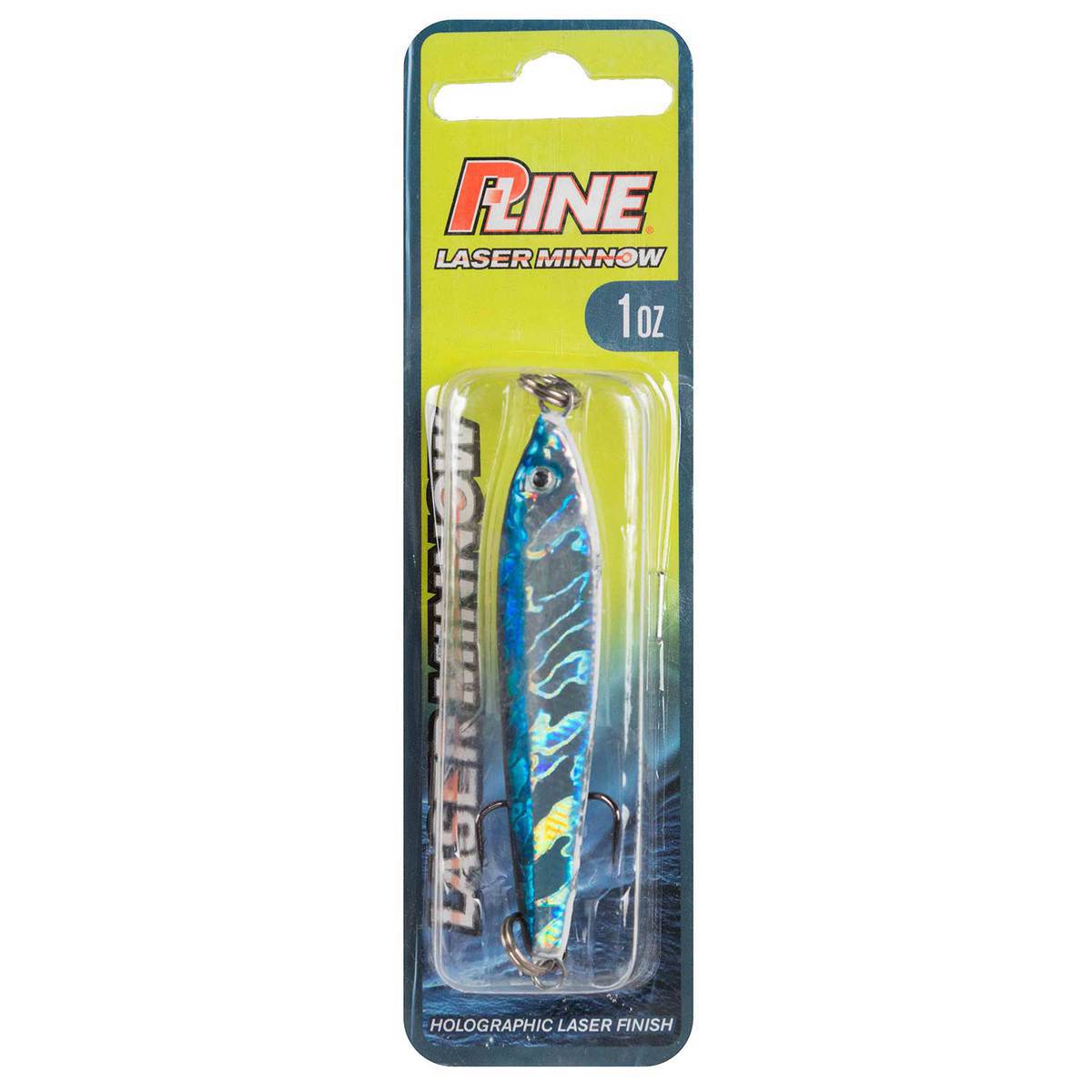 P-Line Laser Minnow Jigging Spoon - Silver Blue, 1oz - Silver Blue P-Line Laser Minnow Jigging Spoon - Silver Blue, 1oz - Silver Blue