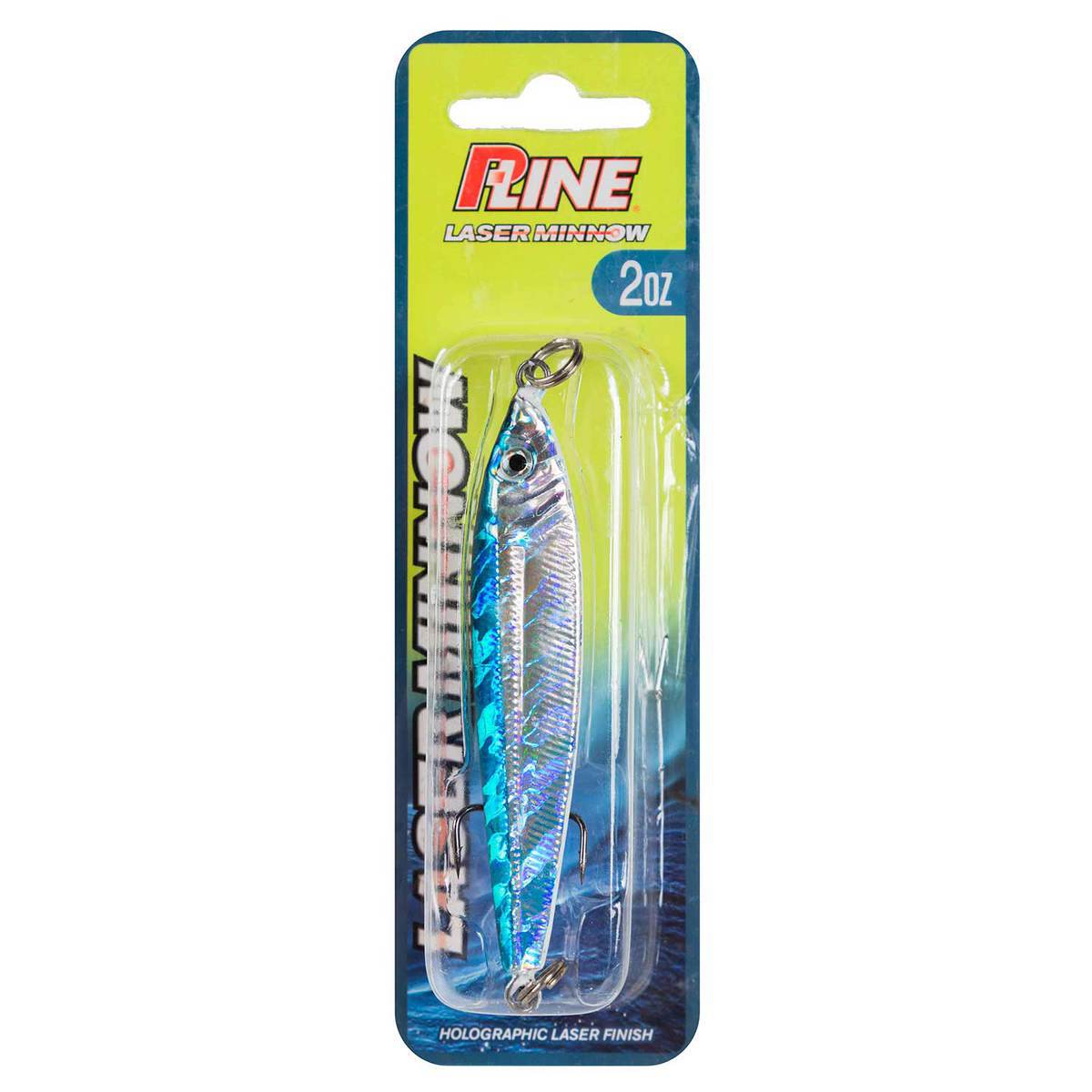 P-Line Laser Minnow Jigging Spoon - Silver Blue, 2oz - Silver Blue P-Line Laser Minnow Jigging Spoon - Silver Blue, 2oz - Silver Blue