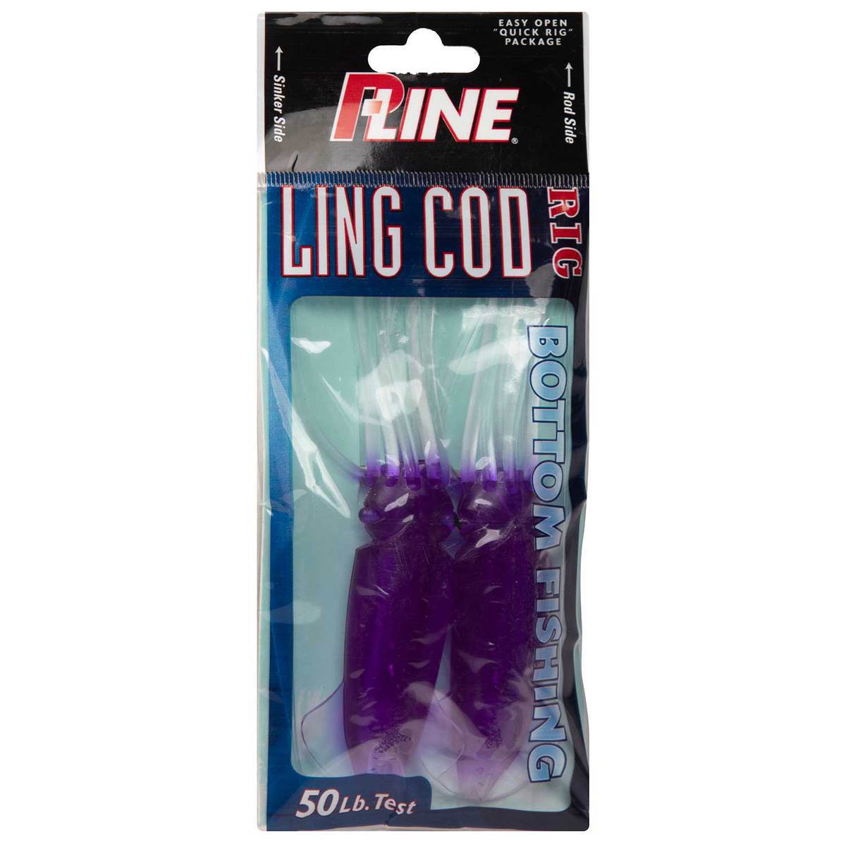P-Line Ling Cod Squids Rigged Squid - Purple / Clear, 4-1/2in - Purple ...