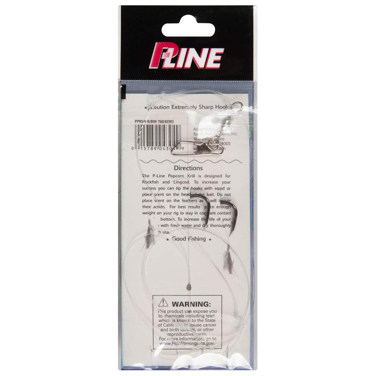P-Line Popcorn Krill 2-Hook Saltwater Trolling Rig - Blue Head/Blue ...