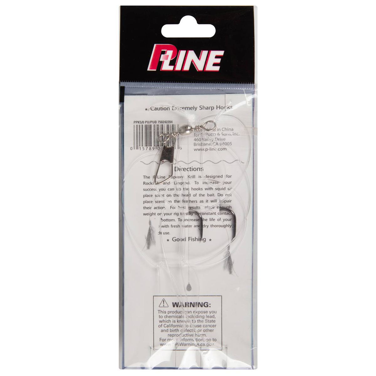 P-Line Popcorn Krill 2-Hook Saltwater Trolling Rig - Purple Head/Purple ...