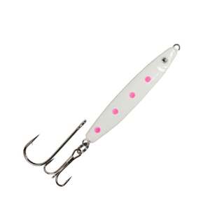 P-Line Pucci Chovy Jigging Spoon - Glow with Pink Spots, 3oz