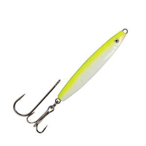 P-Line Pucci Chovy Jigging Spoon - While & Lime Green, 3oz