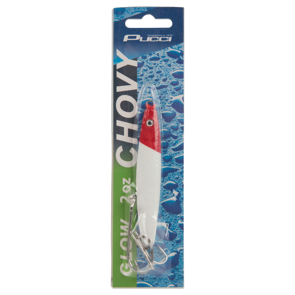 P-Line Pucci Chovy Saltwater Jig - Glow/Red Head, 2oz - Glow/Red Head P-Line Pucci Chovy Saltwater Jig - Glow/Red Head, 2oz - Glow/Red Head