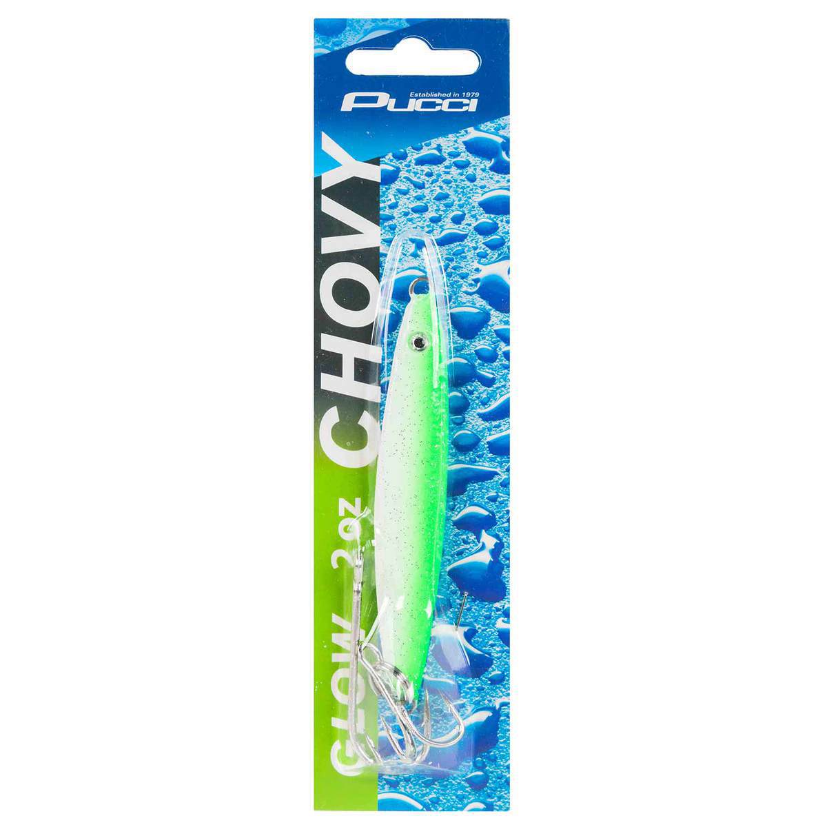 Pucci PUC2-13D060-GLOW Chovy Jig - Glow Belly/Green Back Fishing Lure For Salmon & Striped Bass