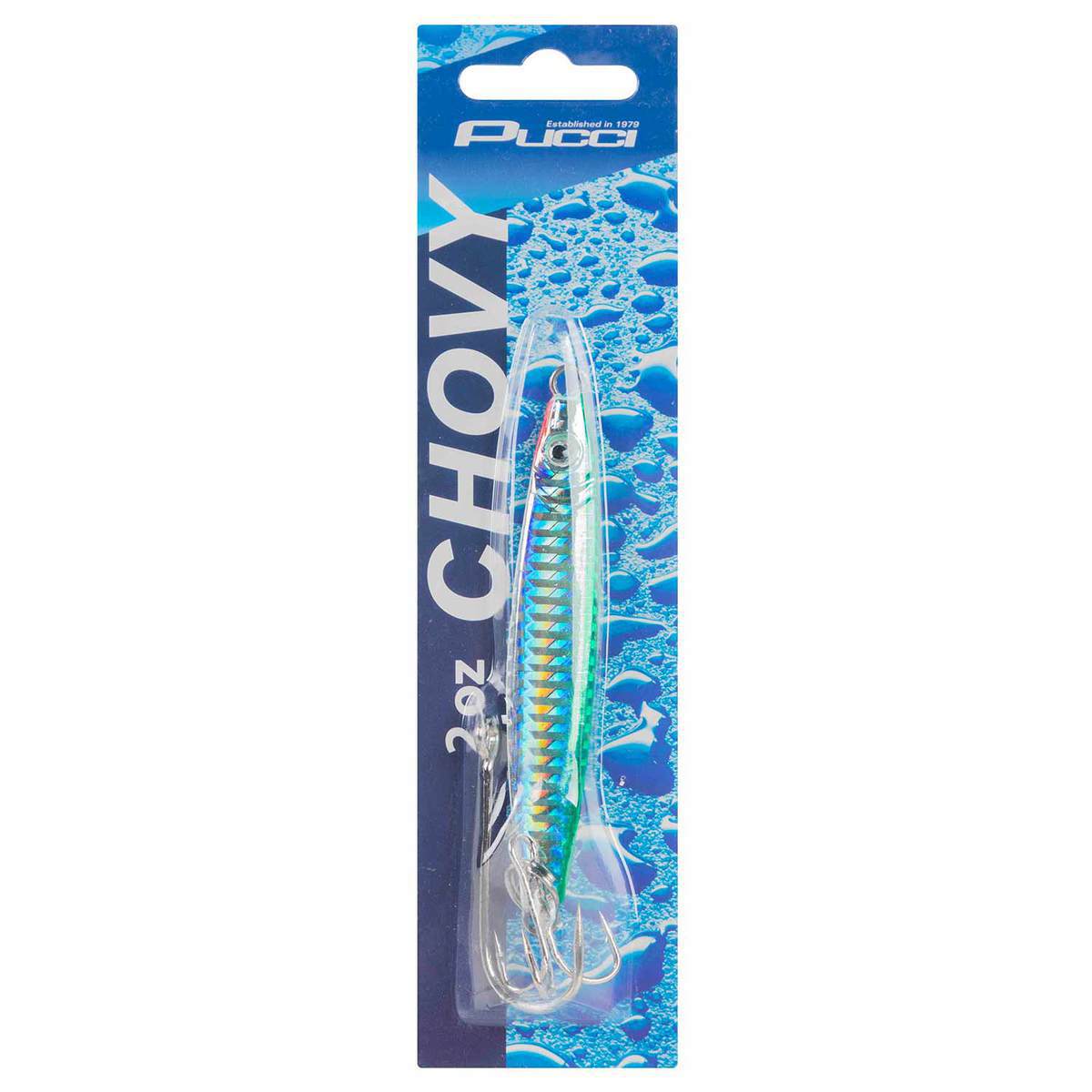 P-Line Pucci Chovy Jigging Spoon - Silver Tape Chart Back, 2oz - Silver Tape Chart Back P-Line Pucci Chovy Jigging Spoon - Silver Tape Chart Back, 2oz - Silver Tape Chart Back