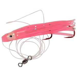 P-Line Reaction Squid Rigged Squid - Glow / Pink, 2-1/2in