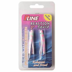 P-Line Reaction Squid Rigged Squid - White / Pink, 2-1/2in