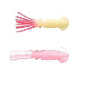 P-Line Rock Cod Rig Rigged Squid - Glow Pink Legs, 3-1/2in