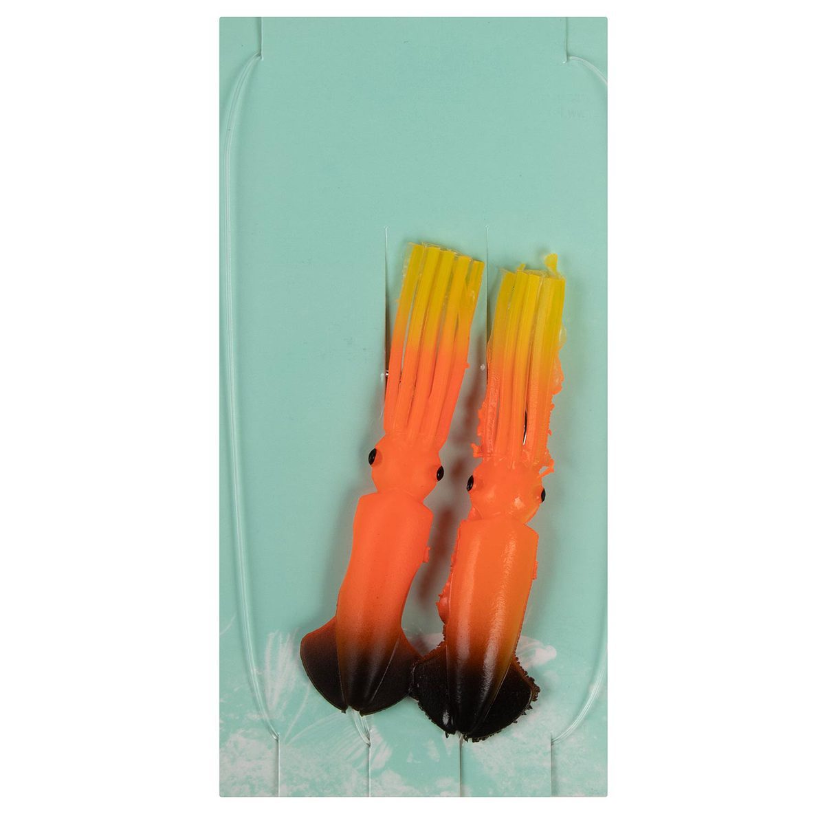 P-Line Rock Cod Rig Rigged Squid - Orange / Yellow / Black, 3-1/2in ...