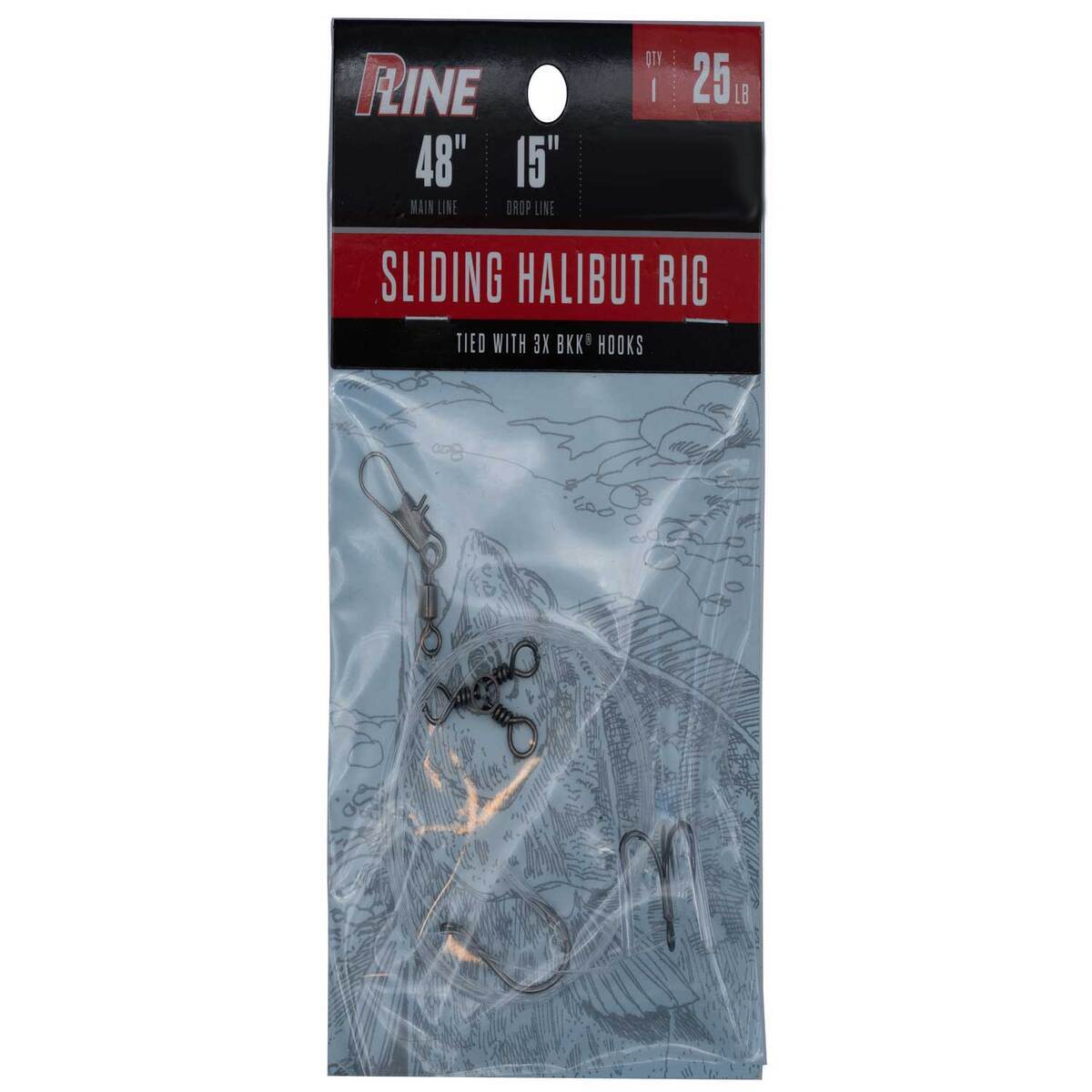 Halibut Rigs For Cook Inlet P-Line Sliding Halibut Rig 25lb with BKK Hooks | Sportsman's Warehouse