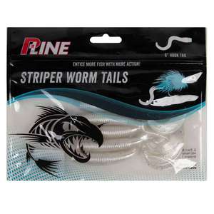 P-Line Striper Tail Grub - Pearlescent Glitter, 6in, 6pk