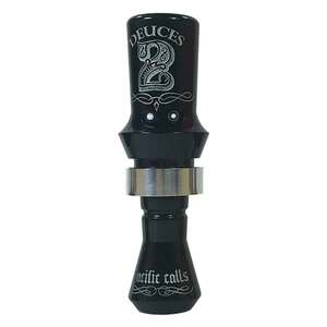 Pacific Calls Deuces Black Acrylic Double Reed Duck Call